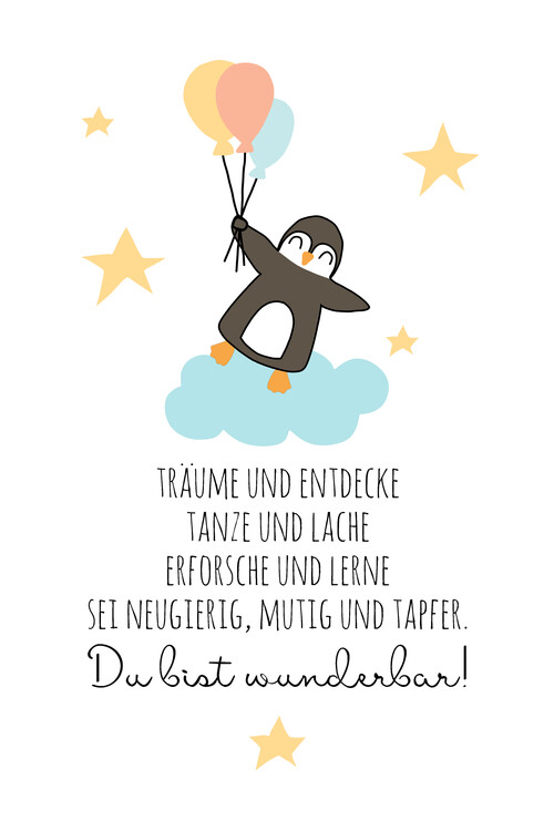 Poster Träume und entdecke Pinguin
