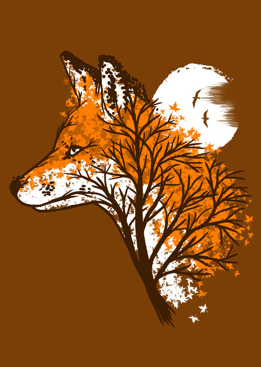 Canvas Print Branch fox