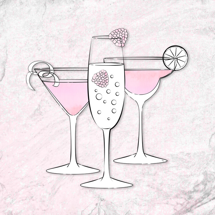 Canvas Print Pink Drinks