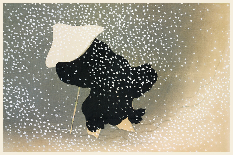 Levně Plakát, Obraz - Swirling Snow from Momoyogusa, Kamisaka Sekka, 40 × 26.7 cm