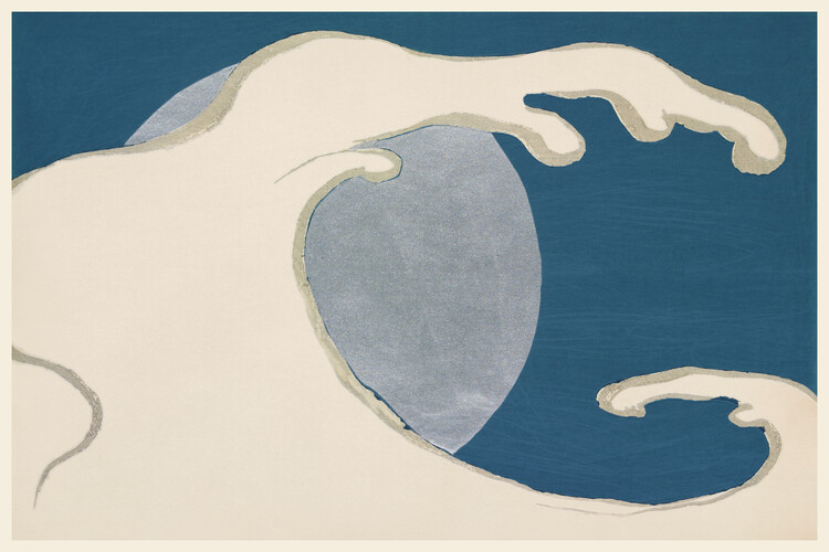 Levně Plakát, Obraz - Waves & Sun from Momoyogusa, Kamisaka Sekka, 40 × 26.7 cm