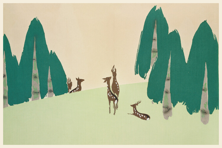 Levně Plakát, Obraz - The Deer from Momoyogusa, Kamisaka Sekka, 40 × 26.7 cm