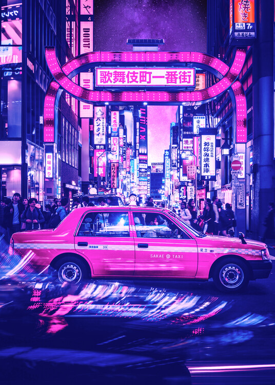 Плакат taxis in japan