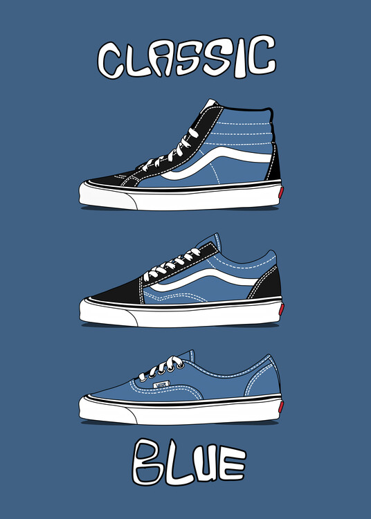 Poster classic sneakers blue