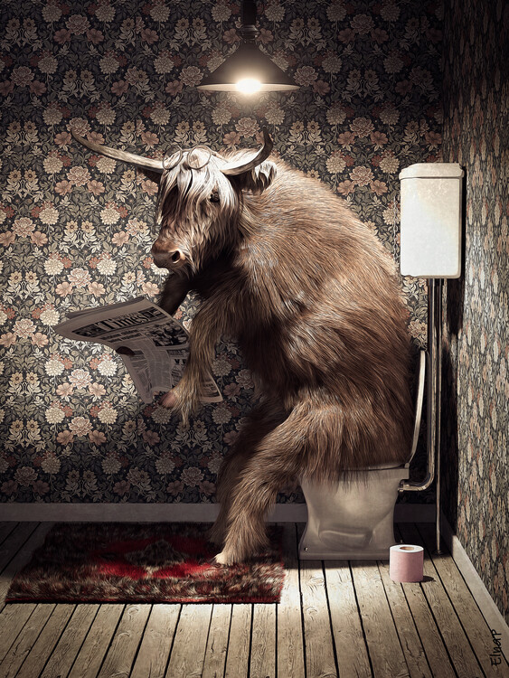 Poster Scottish highland in Tub Printable Wall Art, Scottish art