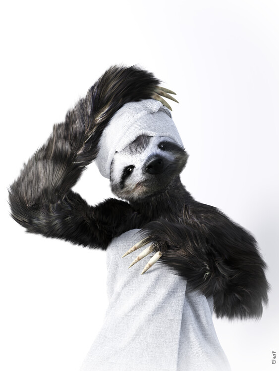 Poster Sloth in Tub Printable Wall Art, Sloth Photo, Sloth art