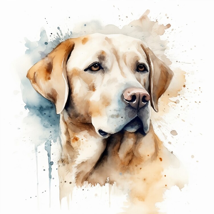 Poster Labrador, watercolor portrait