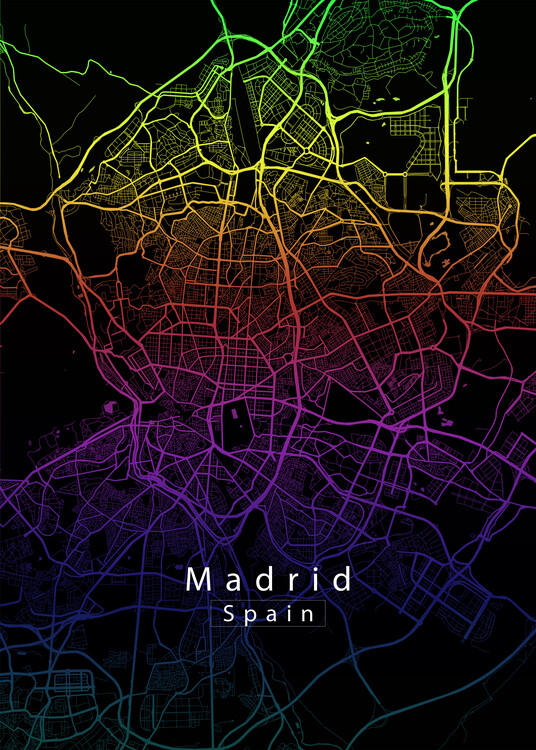 Plakat Madrid Spain City Map