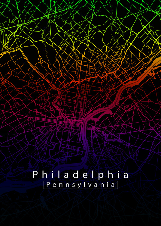 Plakat Philadelphia Pennsylvania City Map
