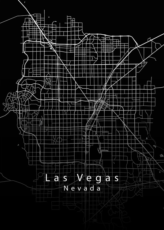 Plakat Las Vegas Nevada City Map