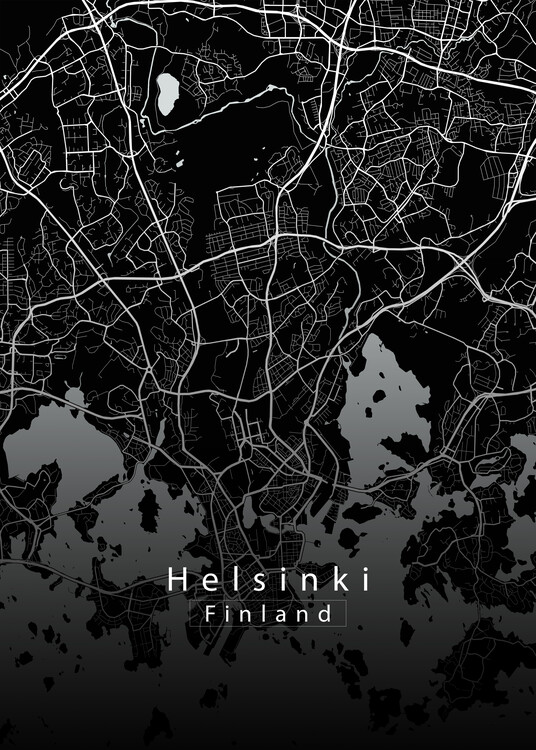 Plakat Helsinki Finland City Map