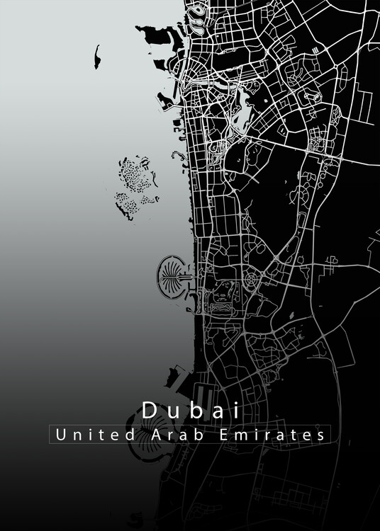 Plakat Dubai Arab. Emirates City Map
