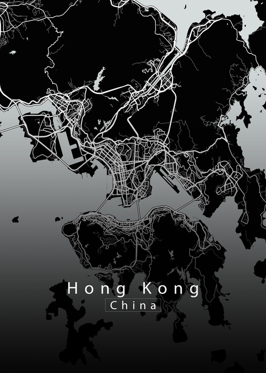 Poster Hong Kong China City Map