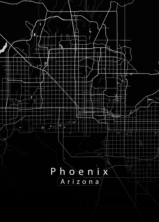 Plakat Phoenix Arizona City Map