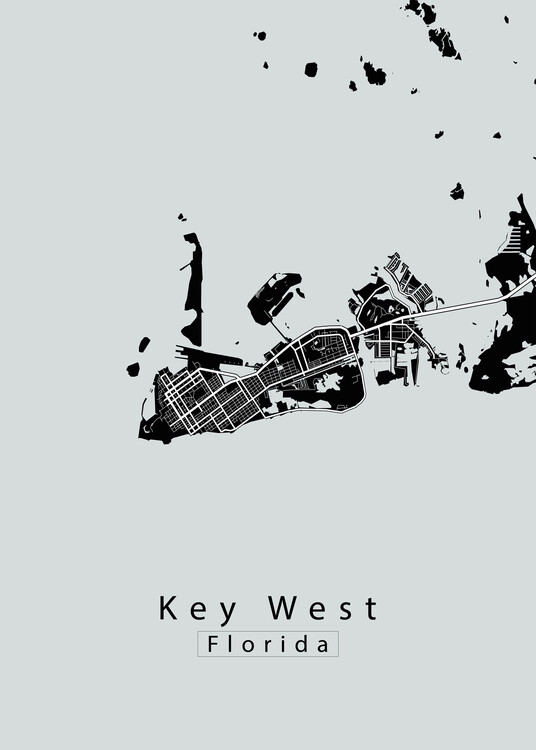 Plakat Key West Florida City Map