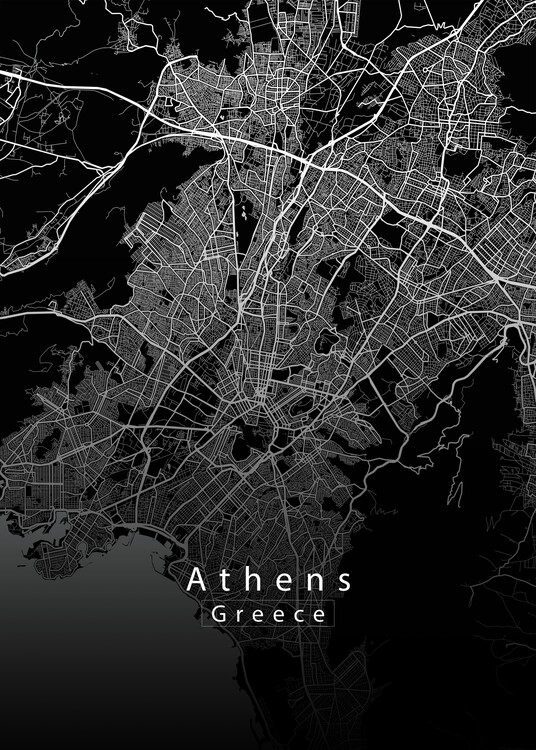Plakat Athens Greece City Map