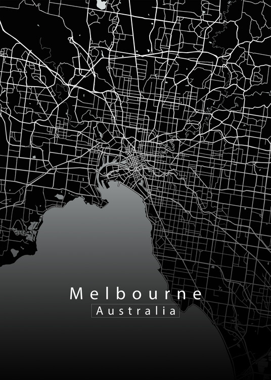 Plakat Melbourne Australia City Map