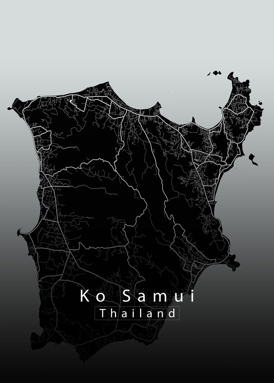 Plakat Ko Samui Thailand Island Map
