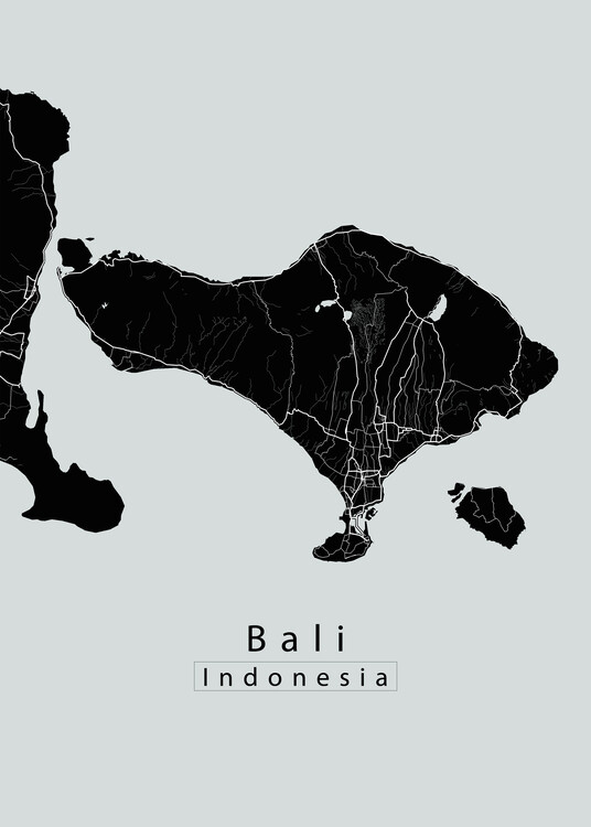 Plakat Bali Indonesia Island Map