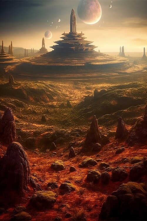 Poster Fantasy exotic alien world civilization