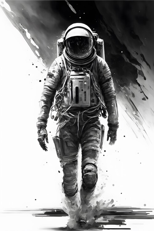 Poster Astronaut black and white