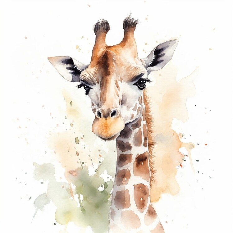 Plakat Watercolor image giraffe