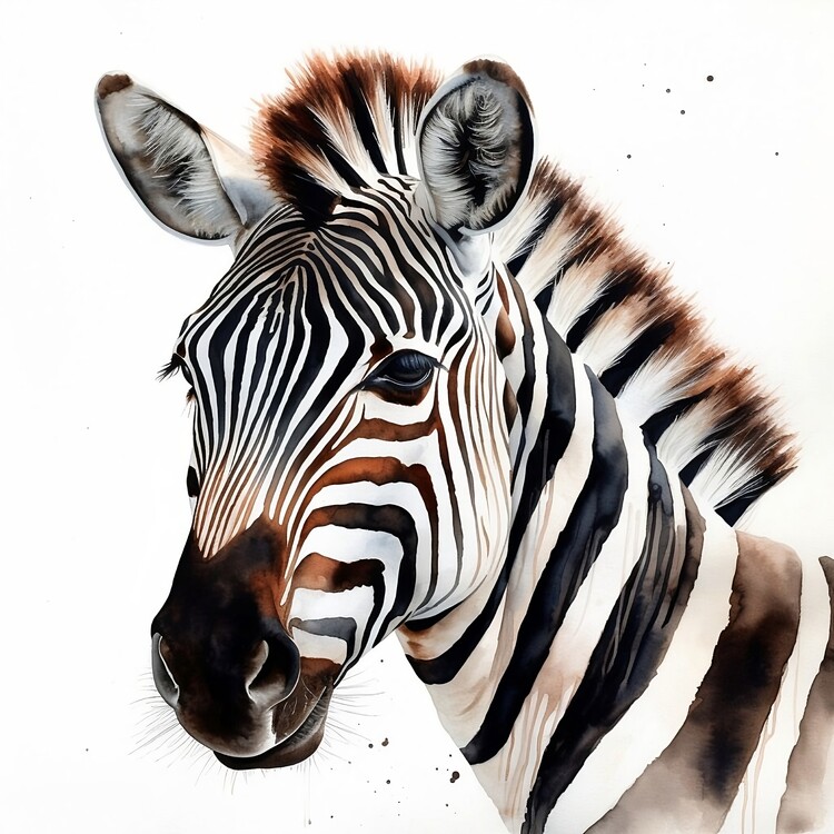 Αφίσα Zebra watercolor image