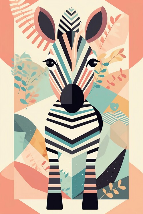 Bilde på lerret Vector art baby zebra