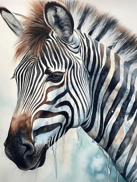 Αφίσα Watercolor Zebra