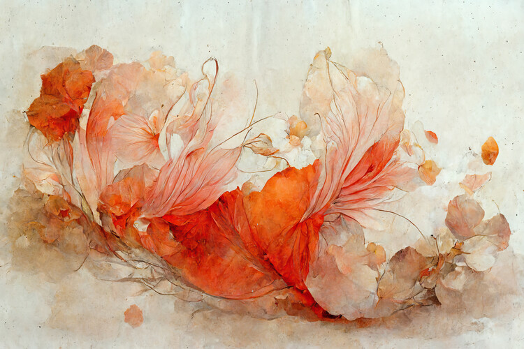 Poster Persian Red Flowers