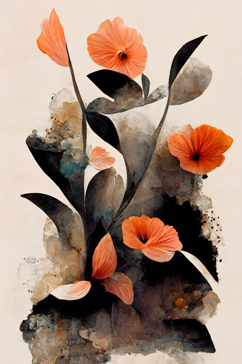 Levně Plakát, Obraz - Abstract Flowers, Treechild, 26.7 × 40 cm