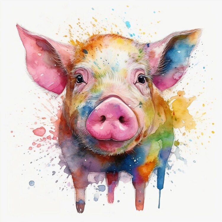 Poster Rainbow watercolor big