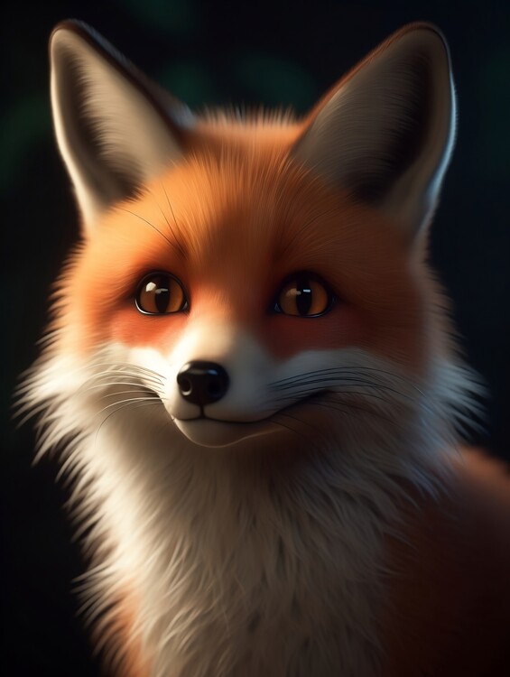 Poster Cute baby fox portrait