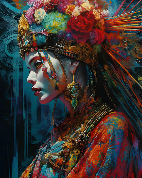 Poster Shamanic Sisterhood: A Colorful World of Psychedelic Women