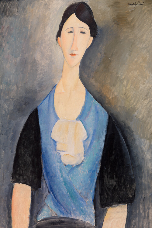 Poster Portrait of a Young Woman in Blue