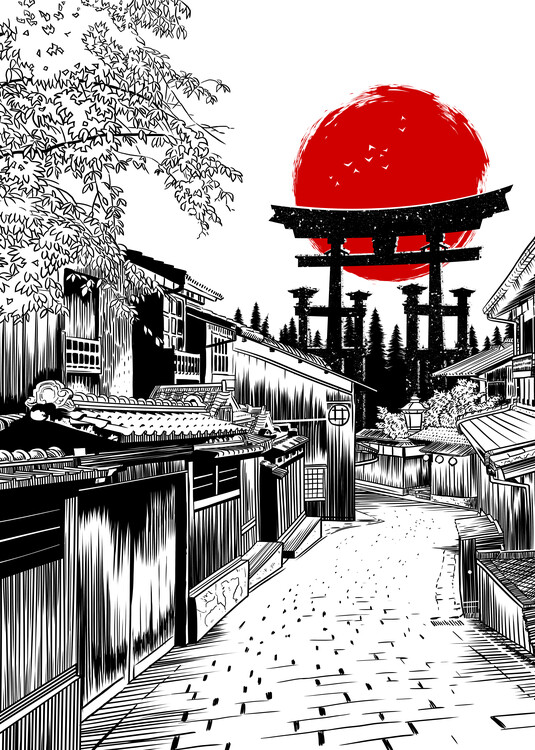 Póster Torii Street Japan