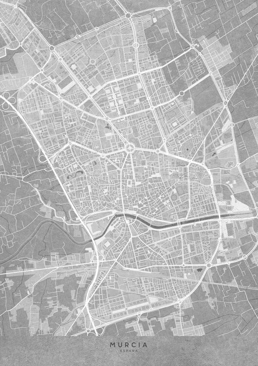 Плакат Map of Mostoles (Spain) in gray vintage syle