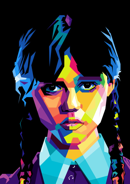 Poster Wednesday Addams in wpap pop art