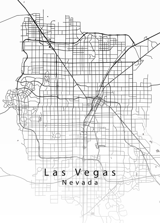 Plakat Las Vegas Nevada City Map white