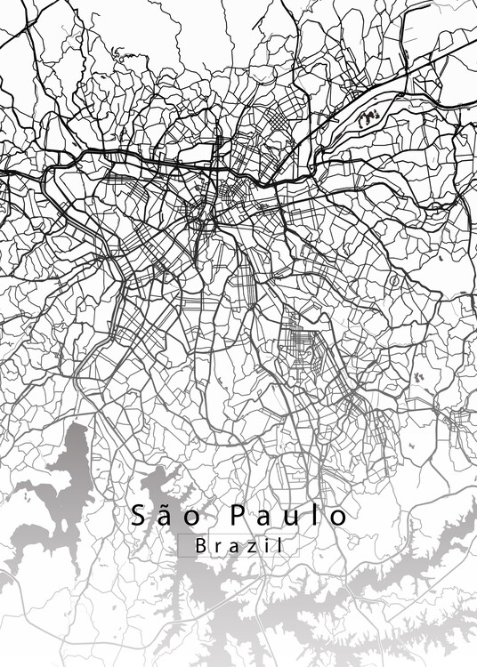 Poster Sao Paulo Brazil City Map