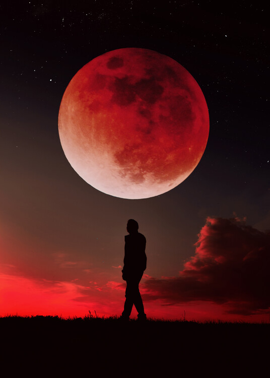 Poster Red Full Moon