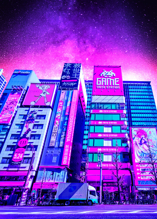 Poster Tokyo night sky