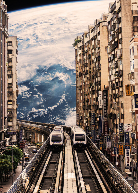 Poster Train Vintage Space