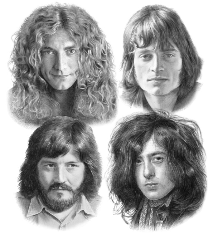 Poster Led Zeppelin group 4 members