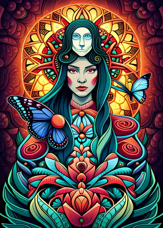 Poster Psychedelic Geisha