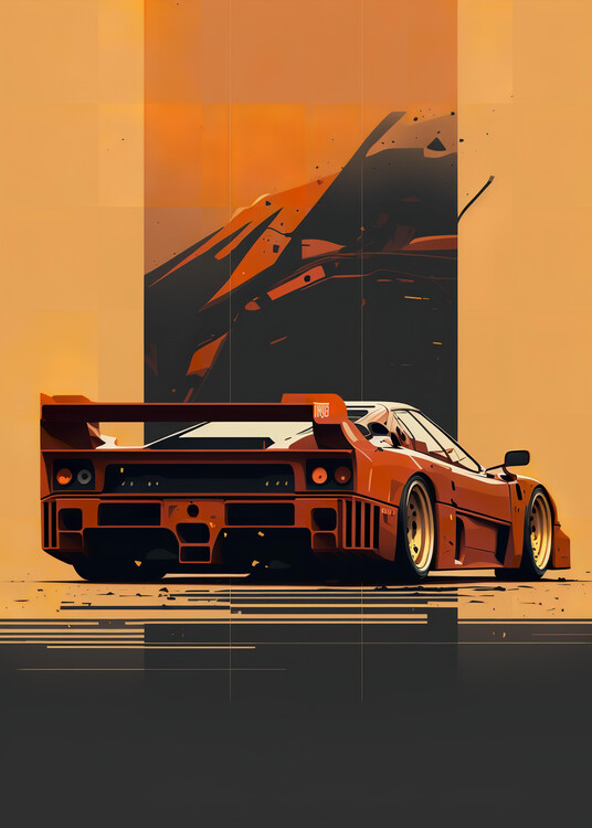 Poster F40 Retro Car Auto