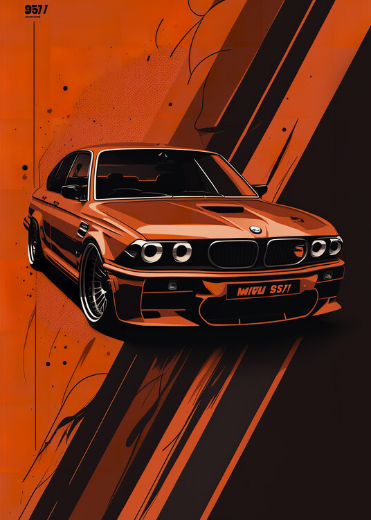 Poster E36 Car Retro Vintage