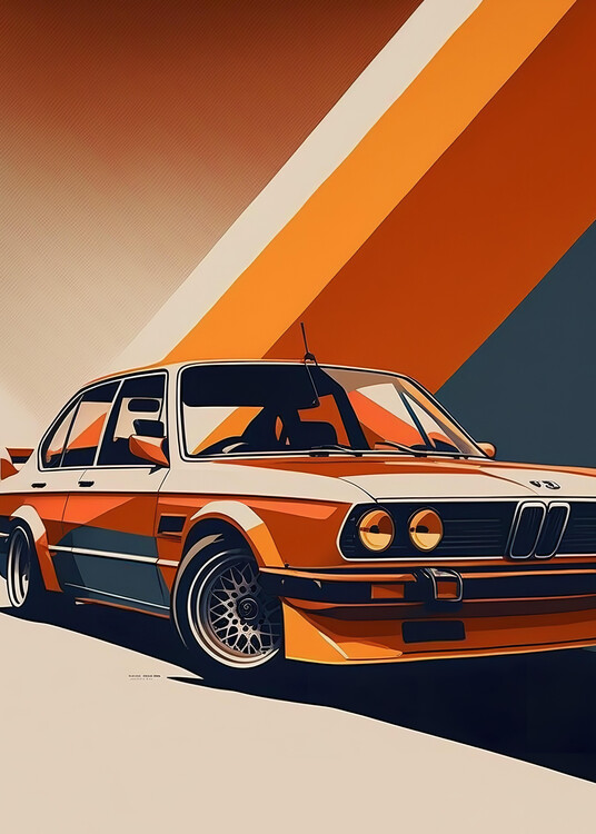 Poster E36 Retro Car Vintage