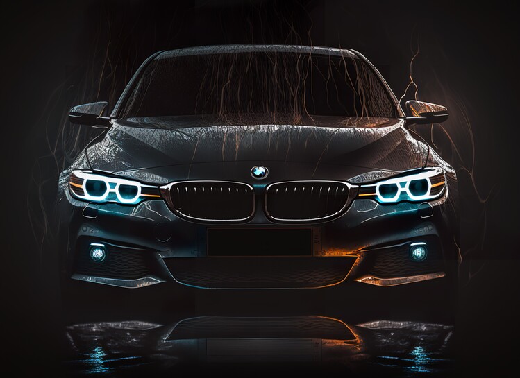 Plakat Car Front Lights Cars Auto
