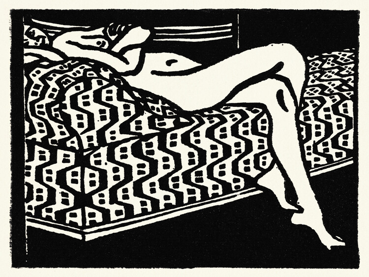 Poster Nude Girl Lying on a Sofa
